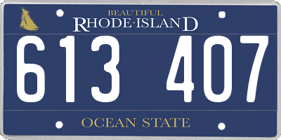 RI license plate 613407