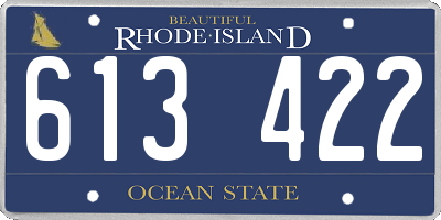 RI license plate 613422