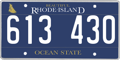 RI license plate 613430