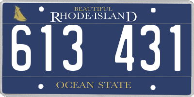 RI license plate 613431