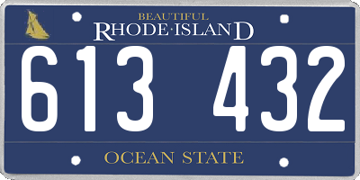 RI license plate 613432