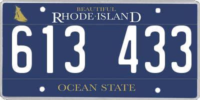 RI license plate 613433