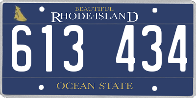 RI license plate 613434