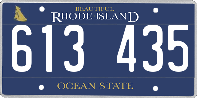 RI license plate 613435