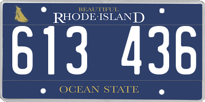 RI license plate 613436