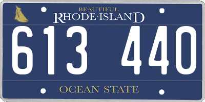 RI license plate 613440