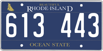 RI license plate 613443