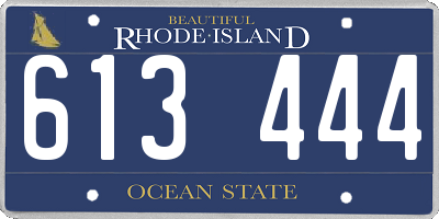 RI license plate 613444