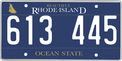 RI license plate 613445