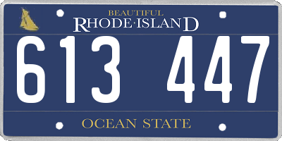 RI license plate 613447