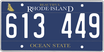 RI license plate 613449