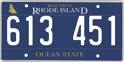 RI license plate 613451