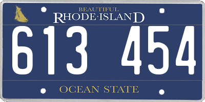RI license plate 613454