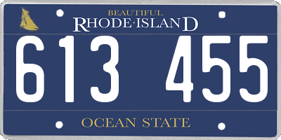 RI license plate 613455