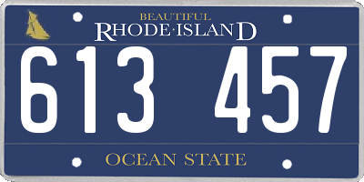 RI license plate 613457