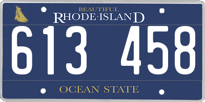 RI license plate 613458