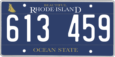 RI license plate 613459