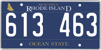 RI license plate 613463