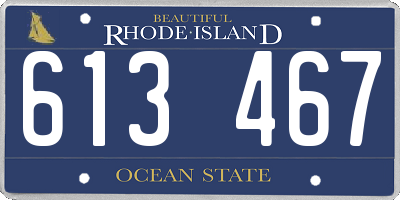 RI license plate 613467