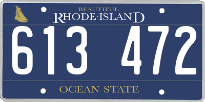 RI license plate 613472