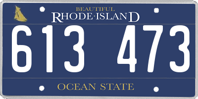 RI license plate 613473