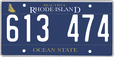 RI license plate 613474