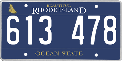 RI license plate 613478