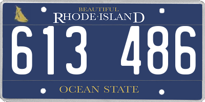 RI license plate 613486