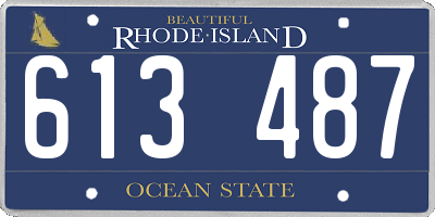 RI license plate 613487