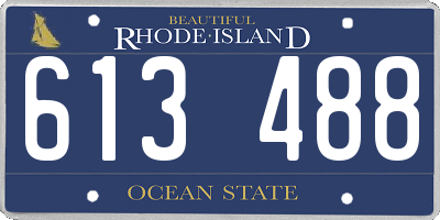 RI license plate 613488