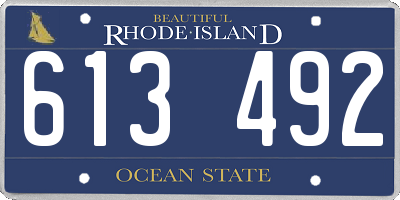 RI license plate 613492