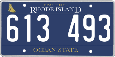 RI license plate 613493