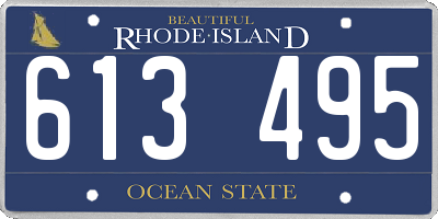 RI license plate 613495