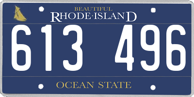 RI license plate 613496