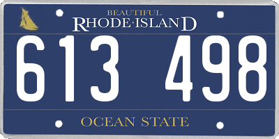 RI license plate 613498