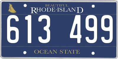 RI license plate 613499