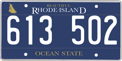 RI license plate 613502