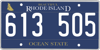 RI license plate 613505