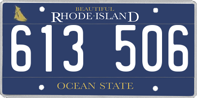 RI license plate 613506