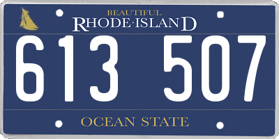 RI license plate 613507