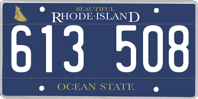 RI license plate 613508