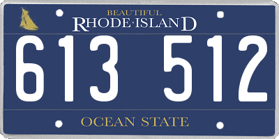 RI license plate 613512