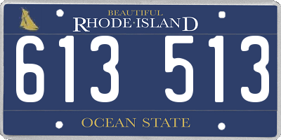 RI license plate 613513