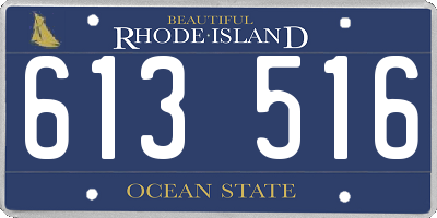 RI license plate 613516