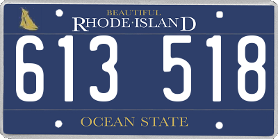 RI license plate 613518