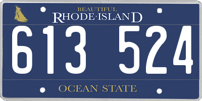 RI license plate 613524