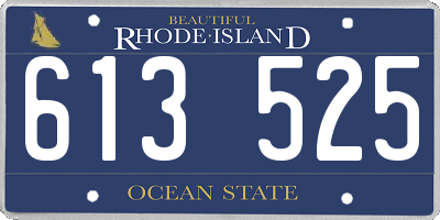 RI license plate 613525