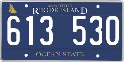 RI license plate 613530