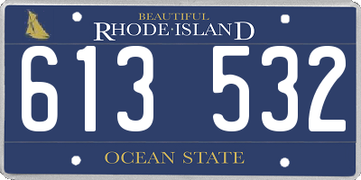 RI license plate 613532