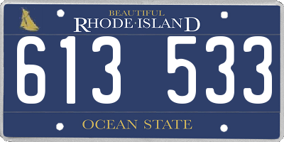 RI license plate 613533